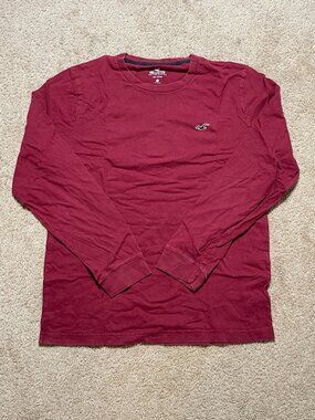 Hollister Must-Have Collection Red Long Sleeve Shirt